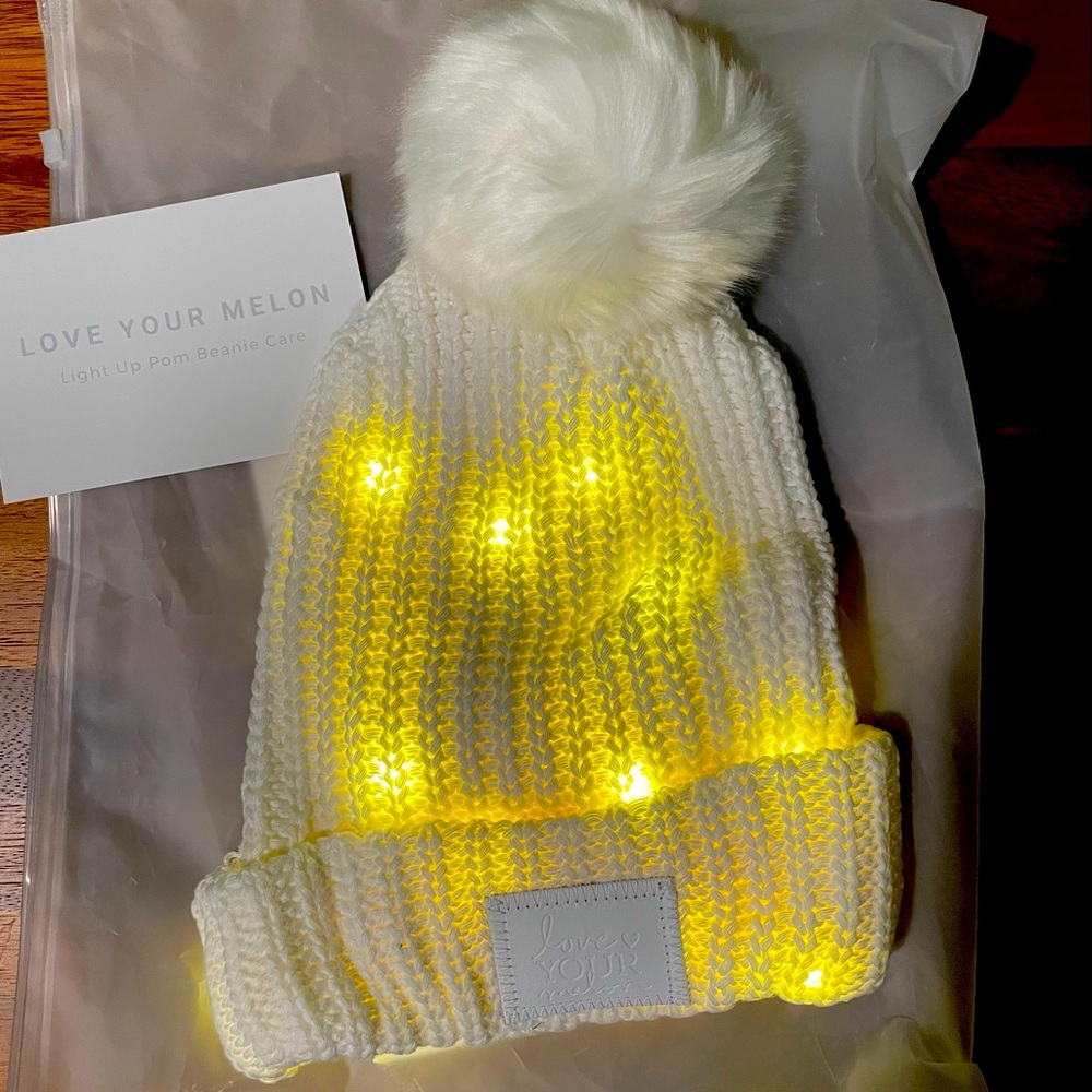 Love your melon Light Up Beanie New